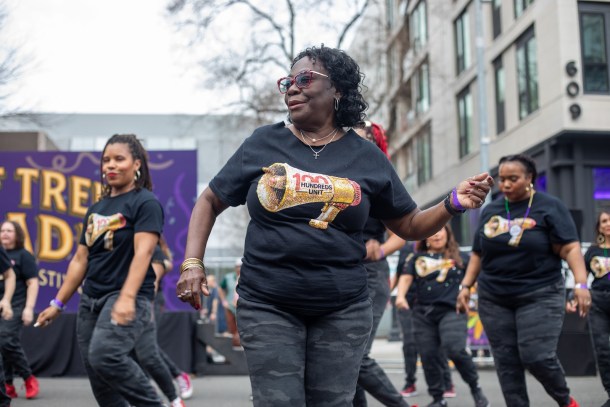 Hundreds Unit, an inclusive women’s dance troupe, performs at the City of Trees Parade. Seth Patterson, OBSERVER