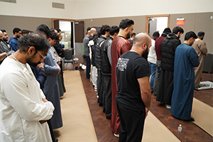 Muslim students praying