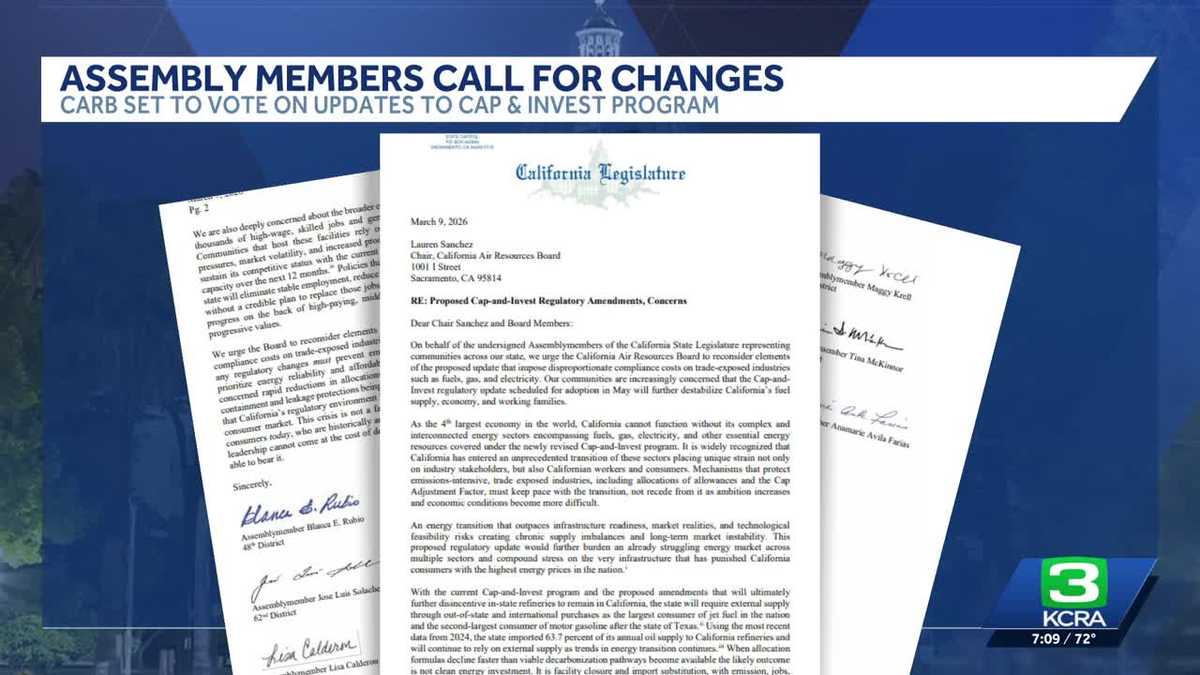 California lawmakers urge reconsideration of cap and invest program update