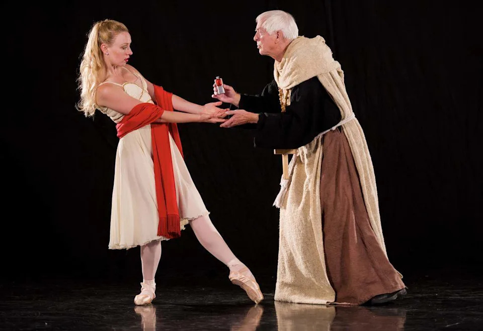 Alexandra Cunningham as Juliet and Artistic Director Ron Cunningham as Friar Laurence in the 2012 Sacramento Ballet production of "Romeo & Juliet,” which  celebrated Cunningham’s 25th year as co-artistic director.