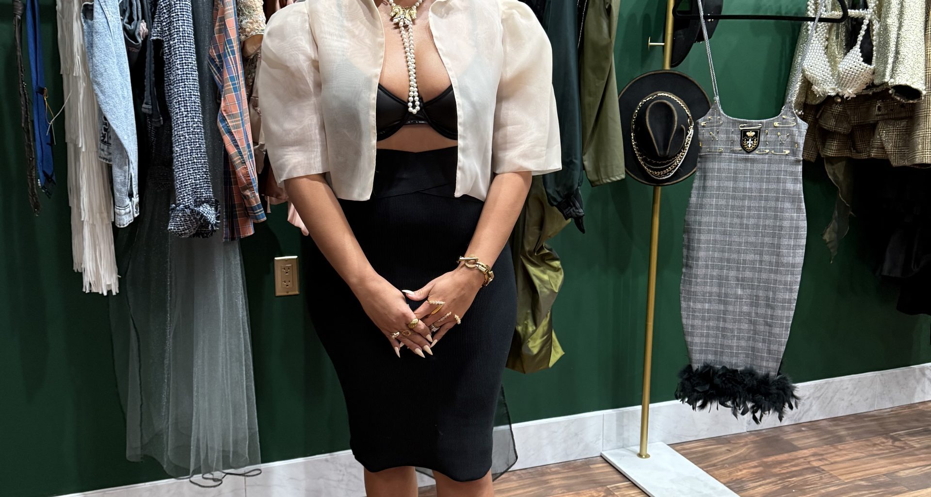 Frances Taylor celebrates opening of couture fashion boutique