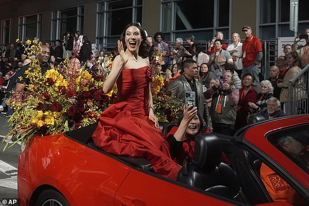 The Olympic great was the star attraction as the city celebrated the Chinese New Year