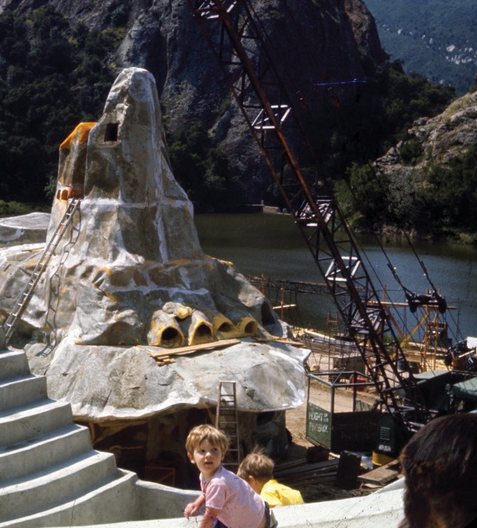 Left, a boy plays on the set of the original 1968 film, “Planet of the Apes.” Above, the kids on a Western move set. Photos courtesy Bison Archives and Brian Rooney