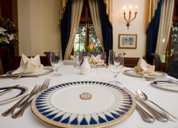 A table setting in Disneyland's pricey private Club 33, as shown in 2012 before the club was remodeled. (File photo by Joshua Sudock, Orange County Register/SCNG) 