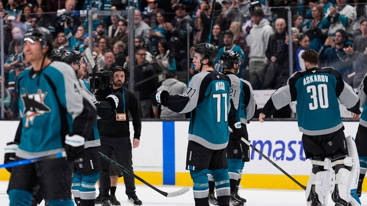 Michael Misa scores in overtime as the San Jose Sharks beat the Winnipeg Jets 2-1