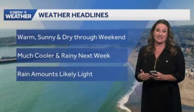 Above-normal temperatures and potential rain forecast for California