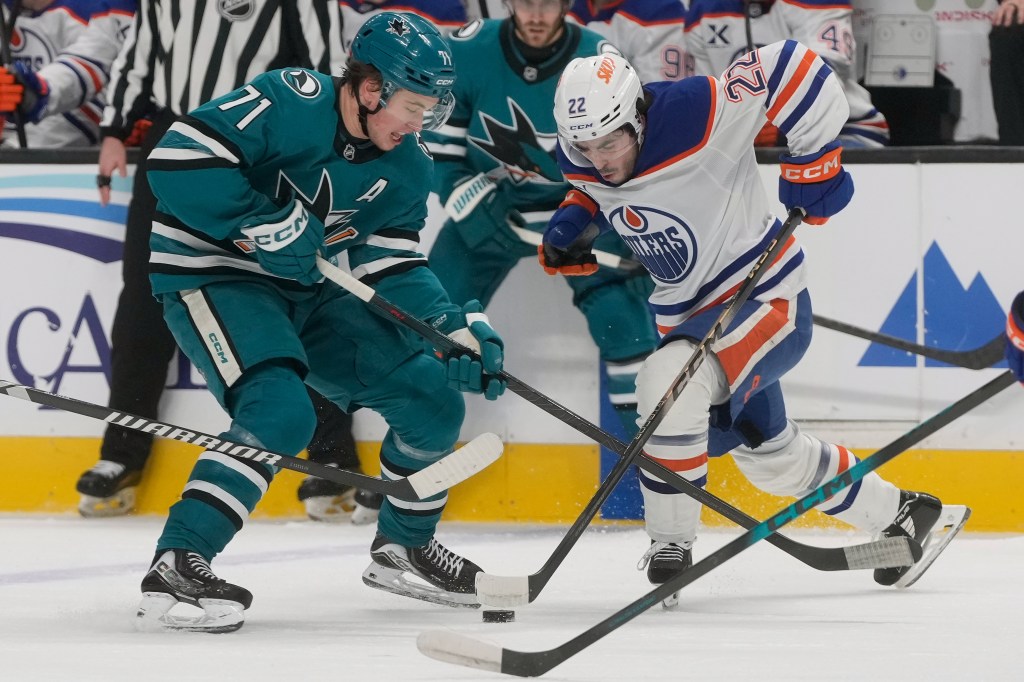 San Jose Sharks, Macklin Celebrini beat Edmonton Oilers