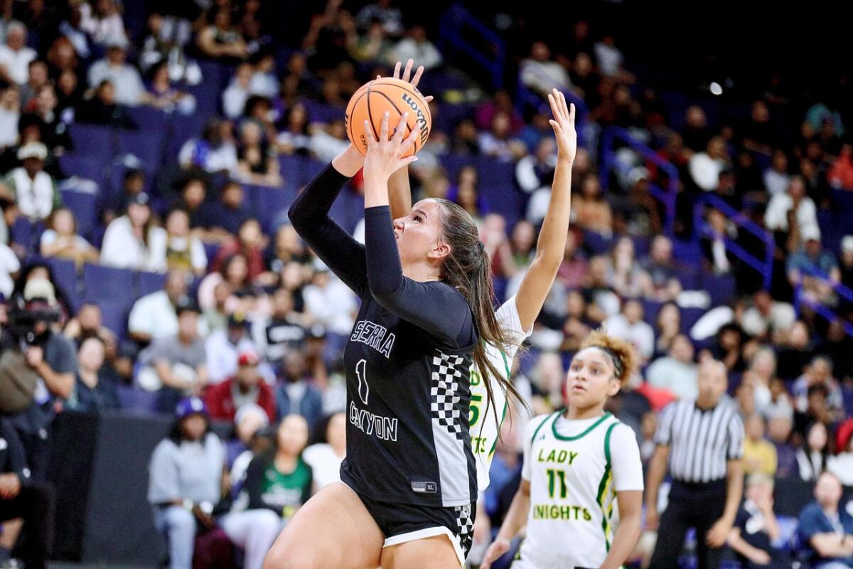 Sierra Canyon’s Emilia Krstevski drives for a layup against Ontario Christian in the Open Division final.