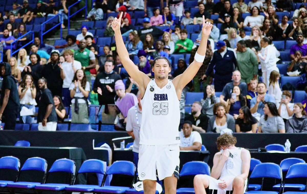 Maxi Adams of Sierra Canyon celebrates the Open Division championship.