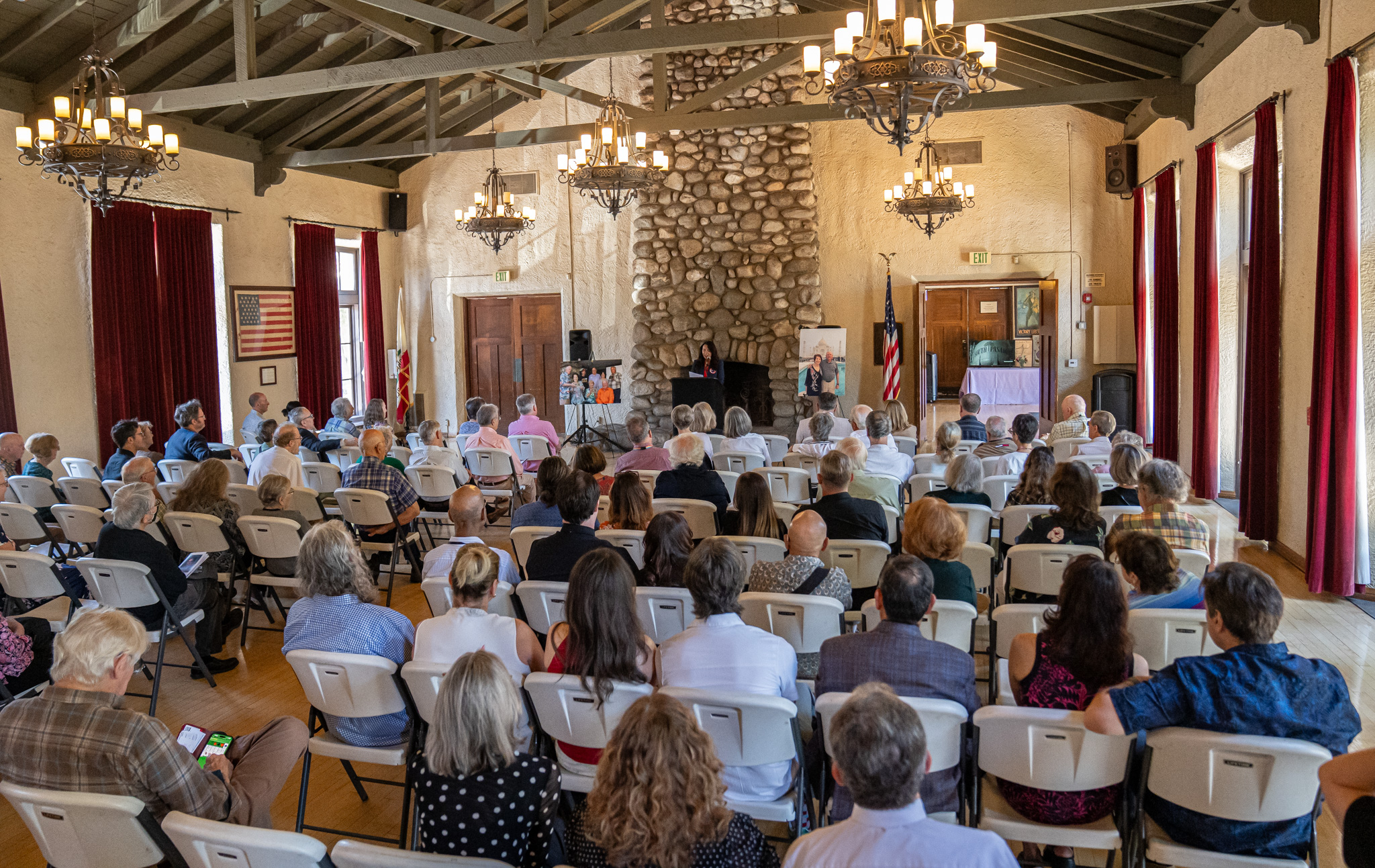Mayor of South Pasadena, Sheila Rossi, speaks during a ceremony...