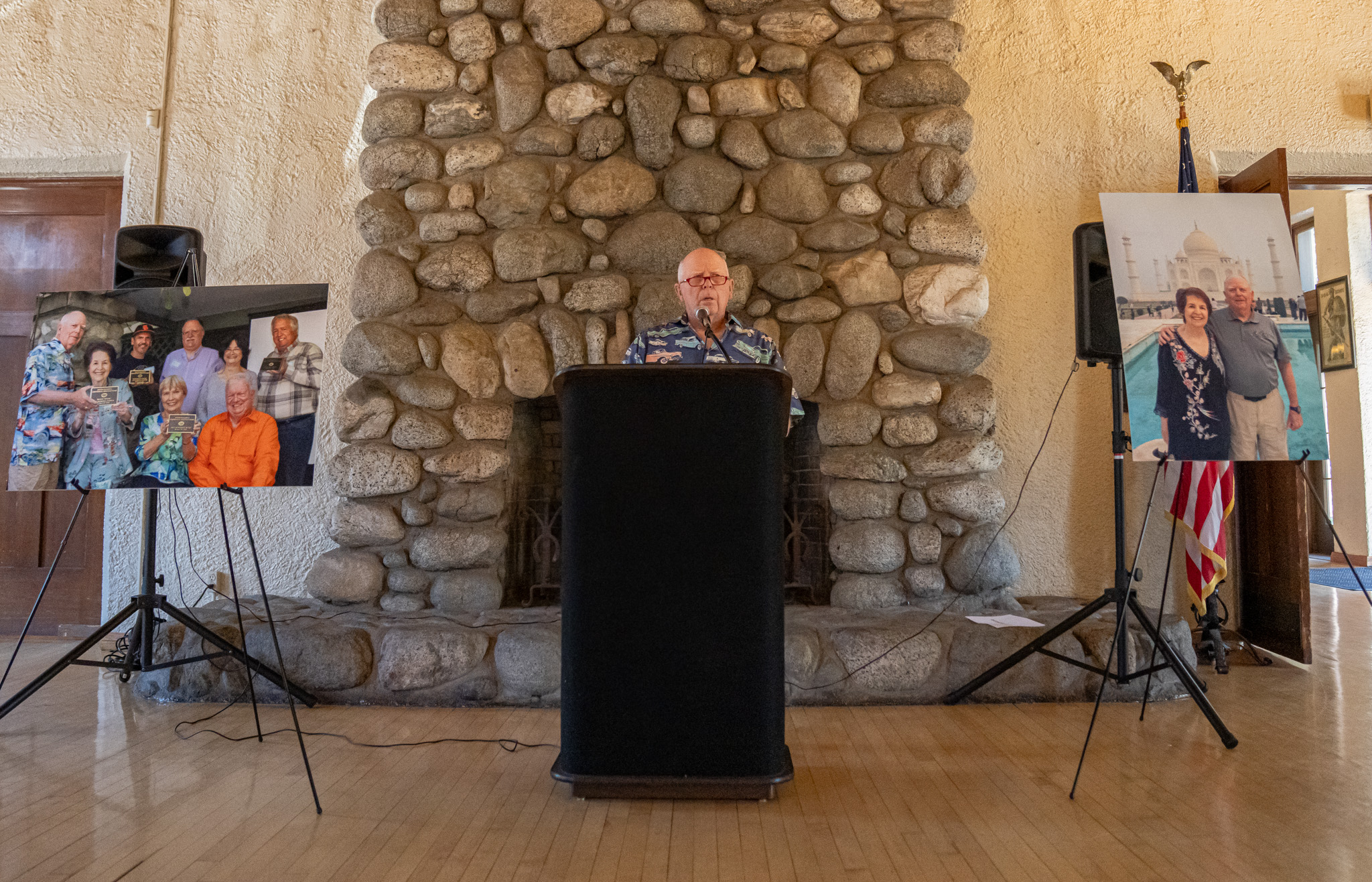 Tom Nuckols speaks during a ceremony for Joanne Nuckols at...