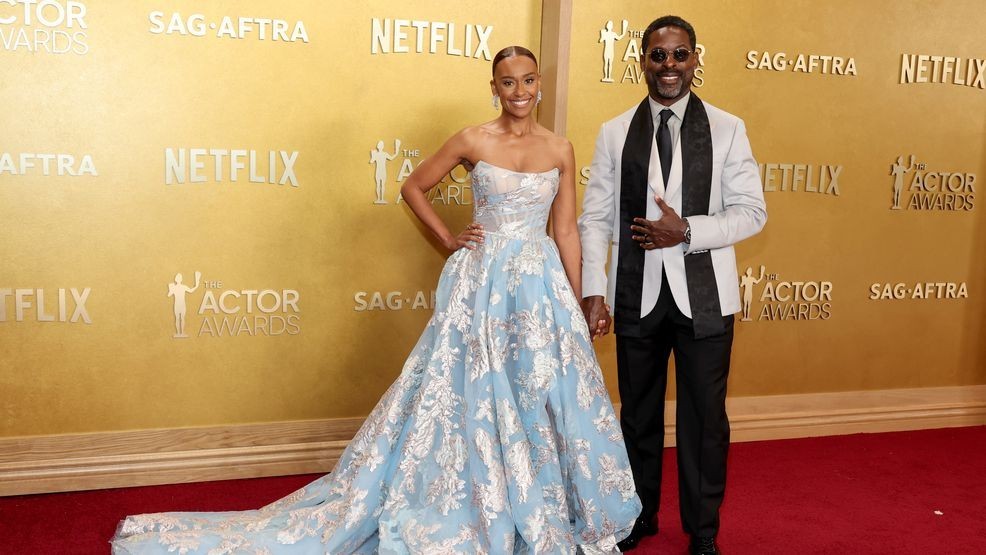 LOS ANGELES, CALIFORNIA - MARCH 01: (L-R) Ryan Michelle Bathe and Sterling K. Brown attend the 32nd Annual Actor Awards at Shrine Auditorium and Expo Hall on March 01, 2026 in Los Angeles, California. (Photo by Amy Sussman/Getty Images)