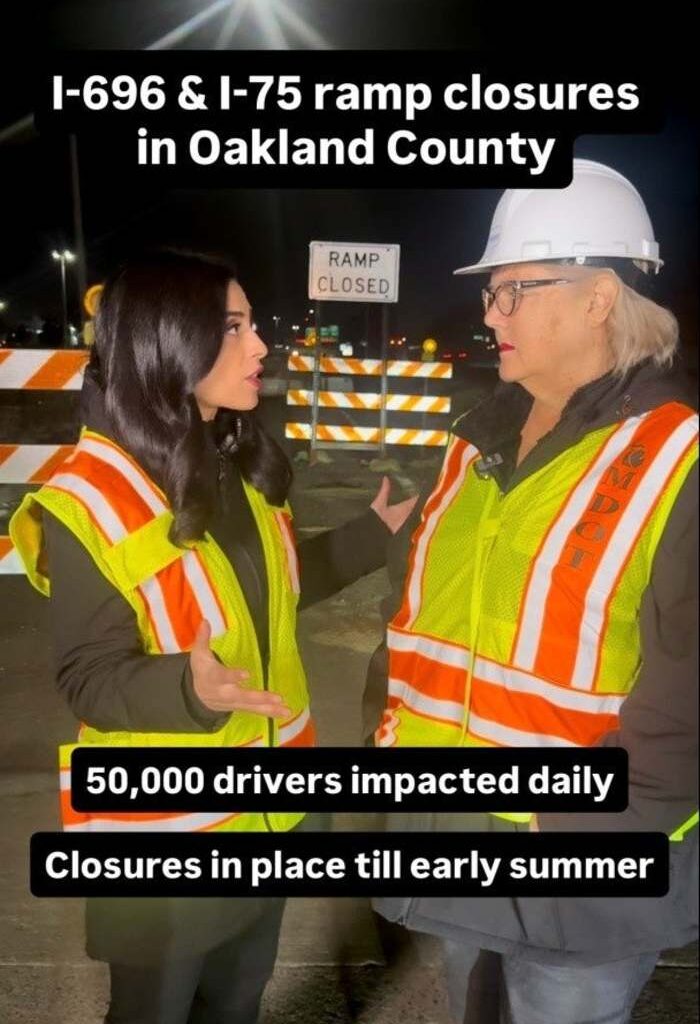 I-696/I-75 ramp closures in Oakland County