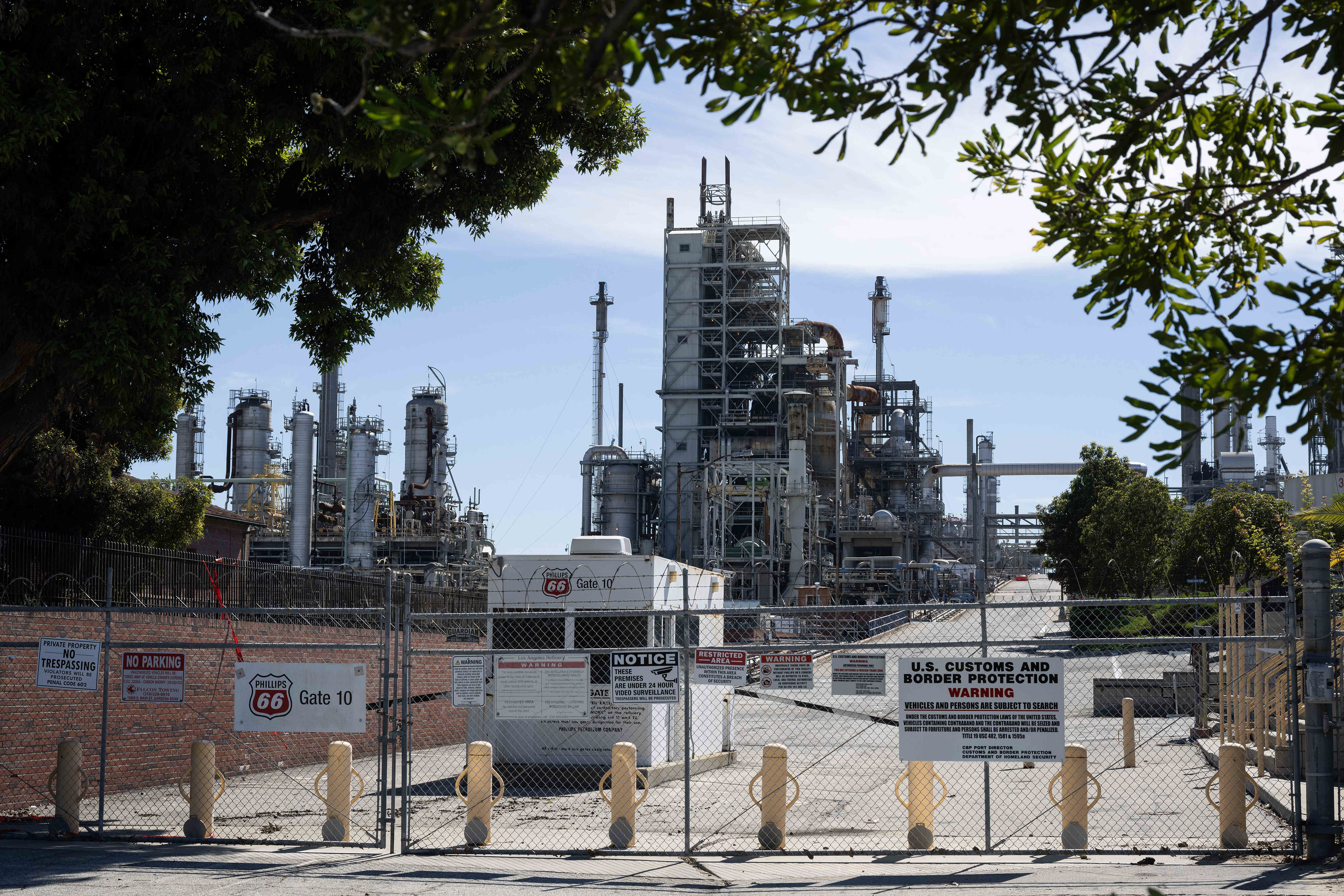 The now-shuttered Phillips 66 Los Angeles Refinery in Wilmington on...