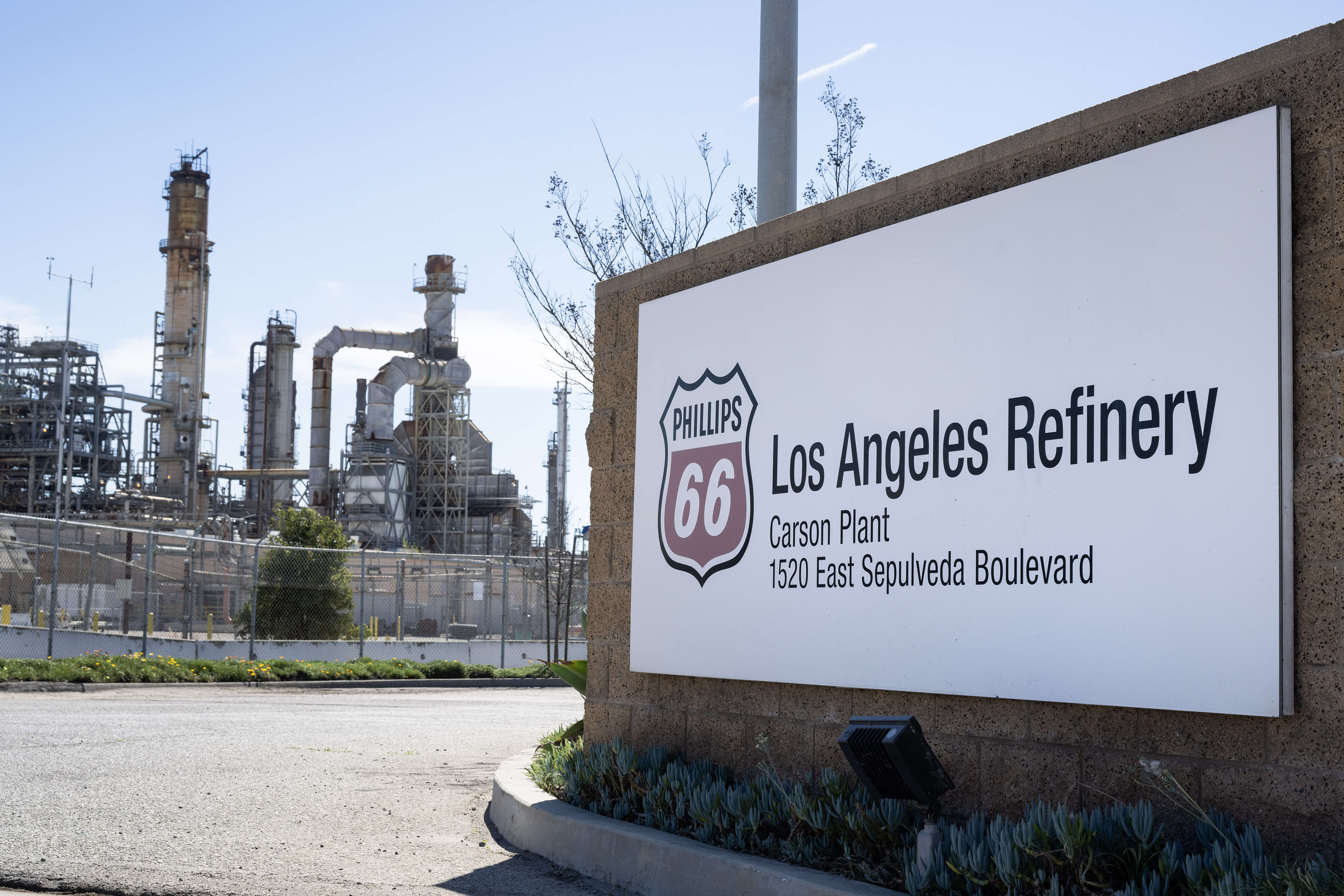 The now-shuttered Phillips 66 Los Angeles Refinery in Carson on...