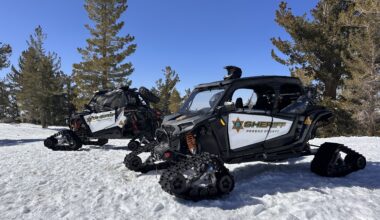Razor Side by Side with Snow Tracks
