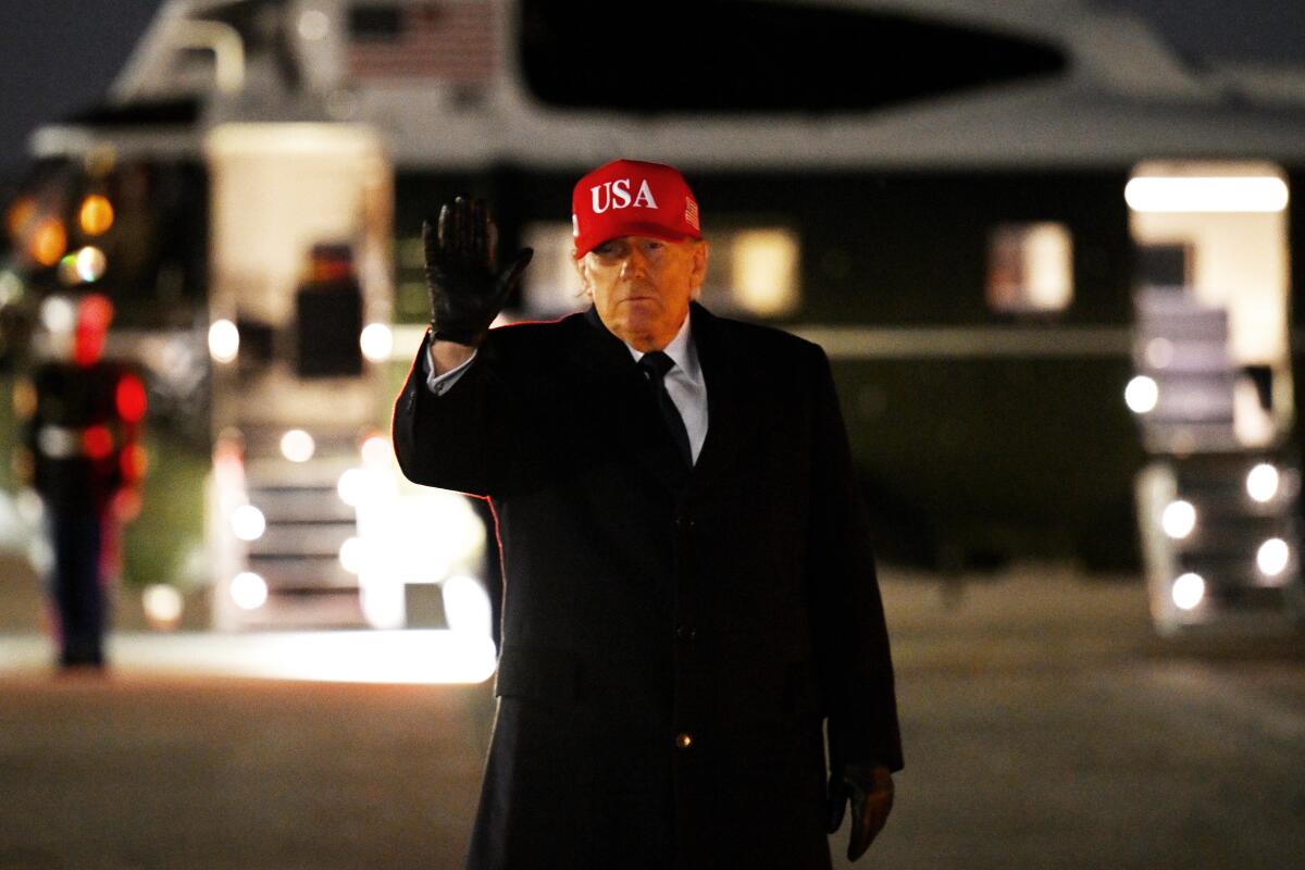 President Trump prepares to board Marine One 