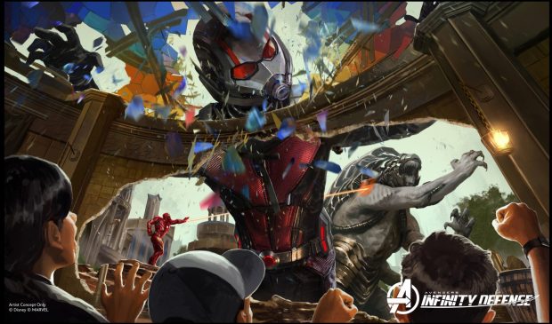 Concept art of the Avengers Infinity Defense attraction coming to Disney California Adventure. (Courtesy of Disneyland)