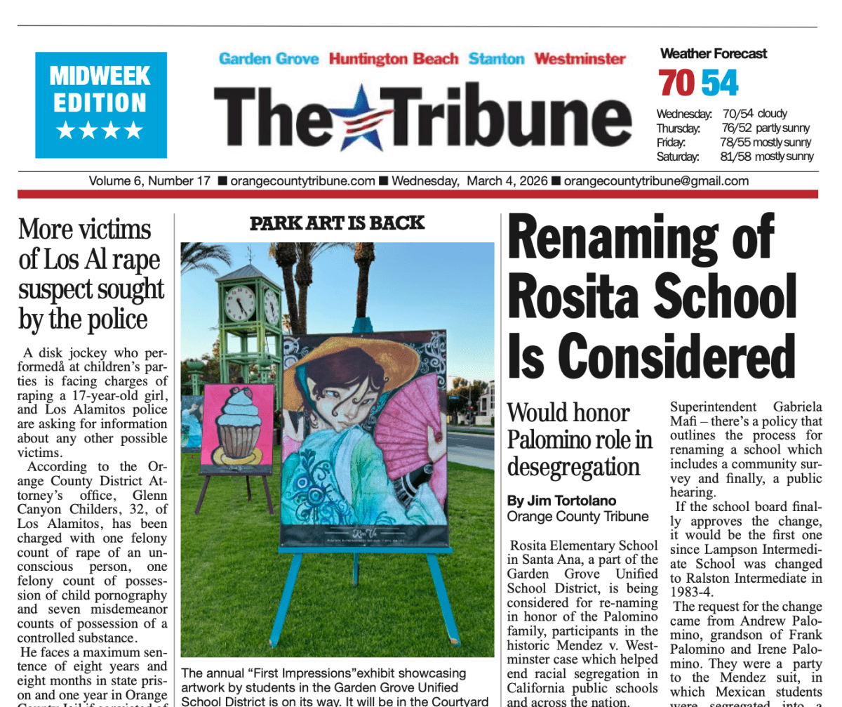 E-newspaper for March 4, 2026 – ORANGE COUNTY TRIBUNE