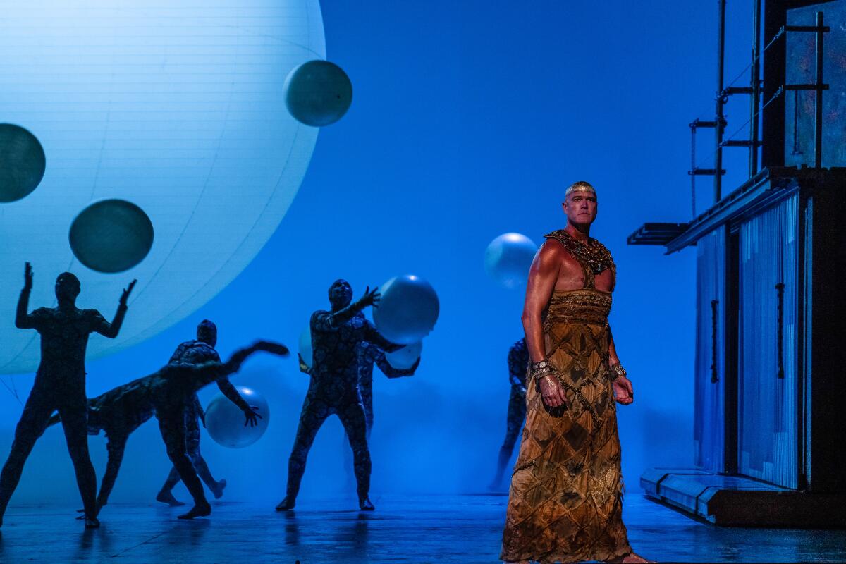 Zachary James as Amenhotep III in Philip Glass' "Akhnaten" at the Dorothy Chandler Pavilion.