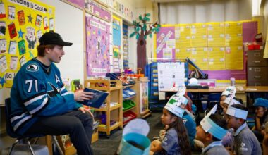 Sharks stars promote reading at elementary school in San Jose – Santa Cruz Sentinel
