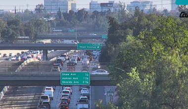 Traffic flowing on northbound Hwy 41 after motorcycle crash