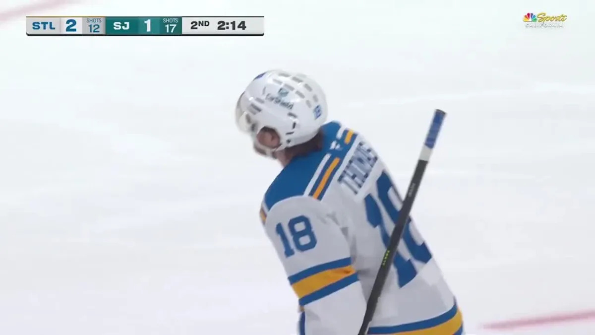 Robert Thomas with a Goal vs. San Jose Sharks