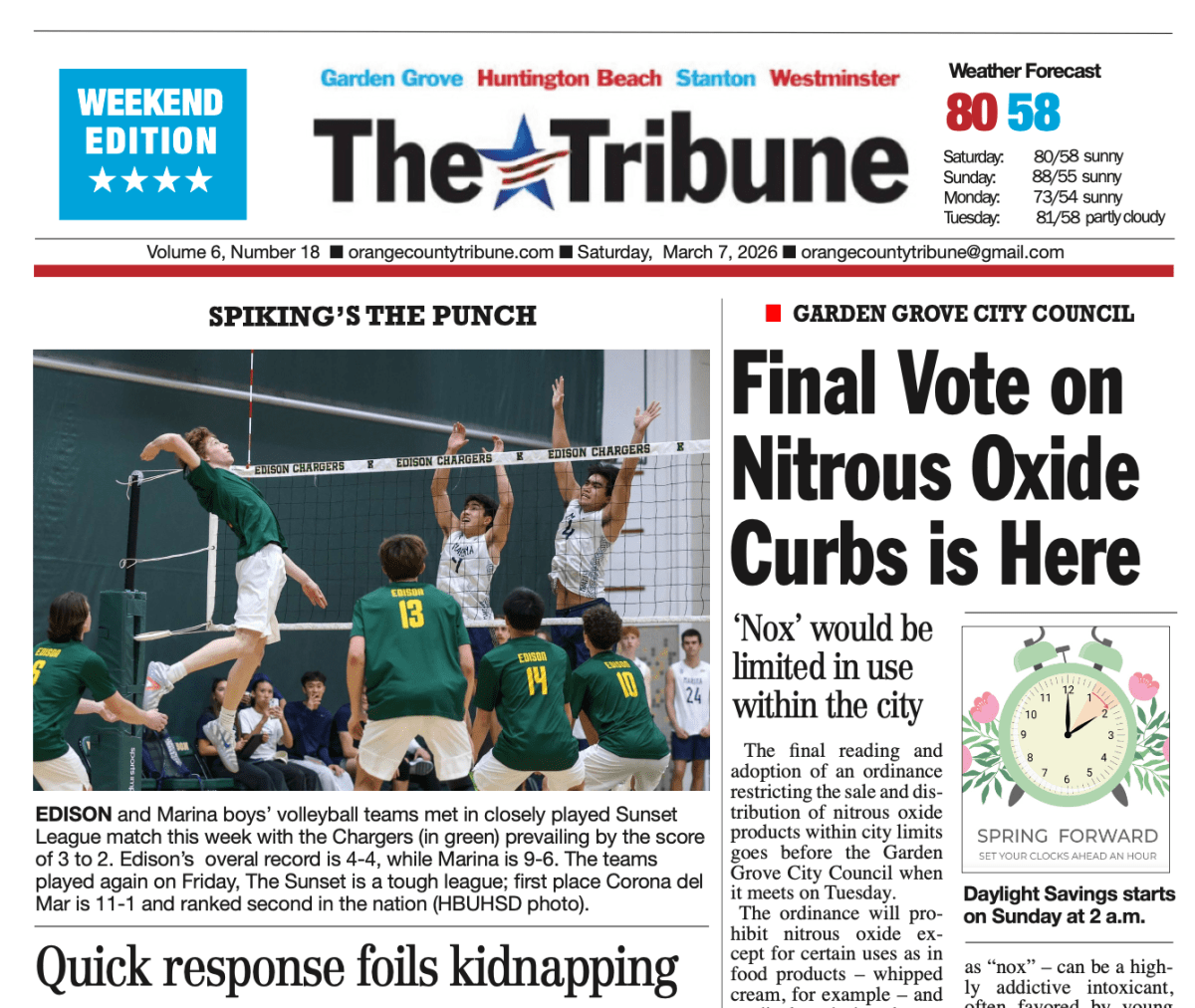E-newspaper for March 7, 2026 – ORANGE COUNTY TRIBUNE