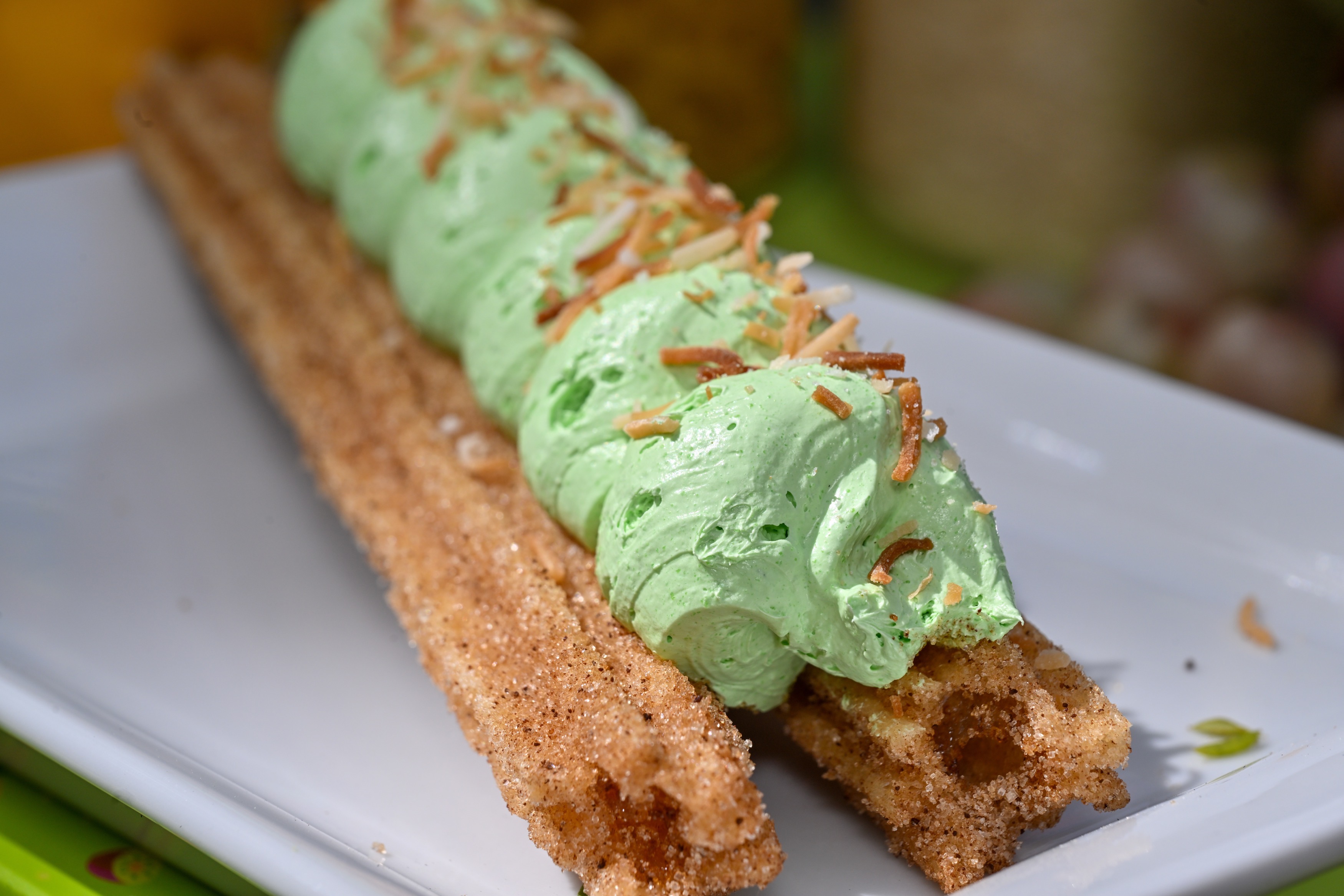 Pandan Latte Churro; coffee sugar, pandan whipped cream and toasted...
