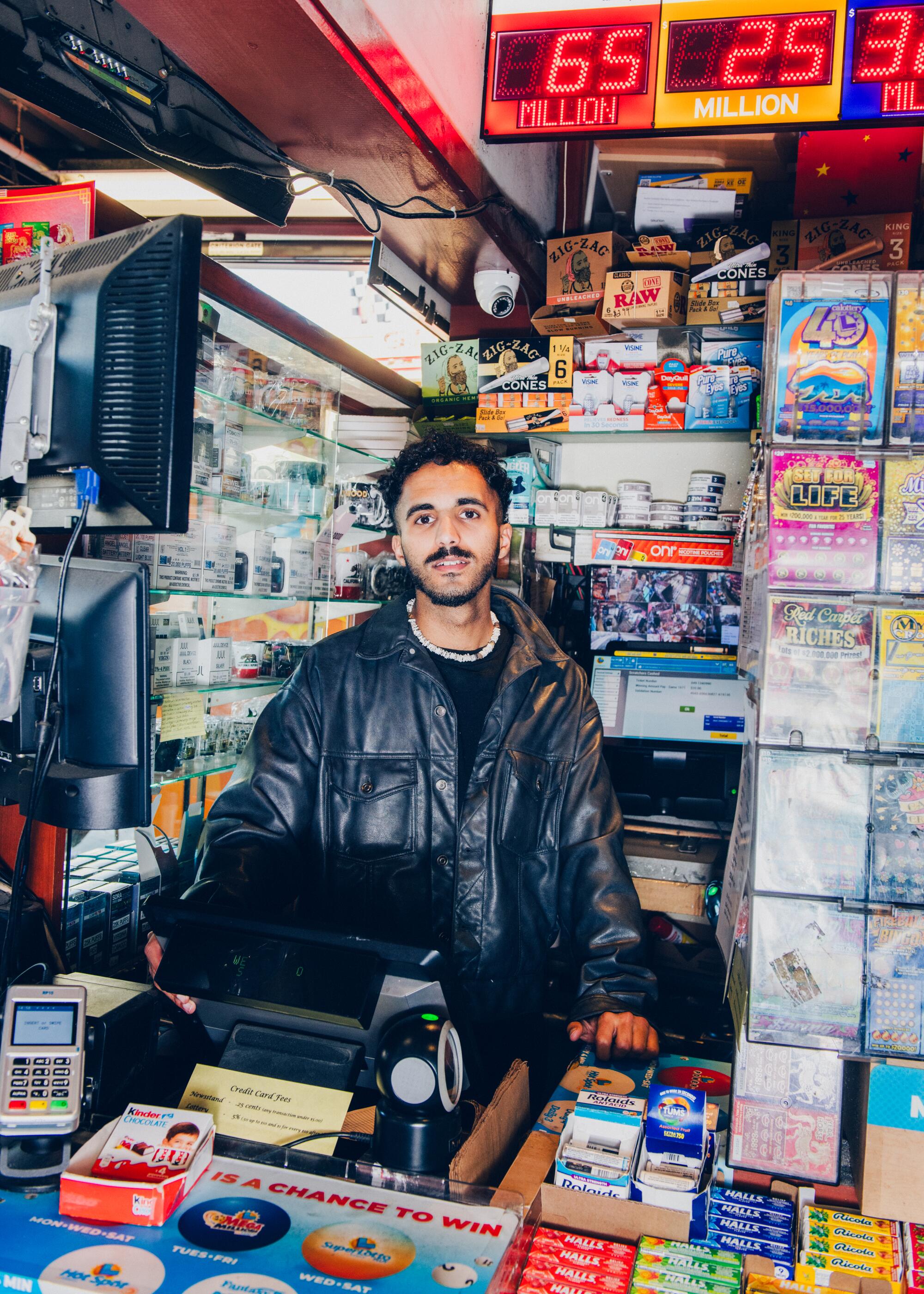 Portrait of Jack Alghannam, cashier at Sheltams.