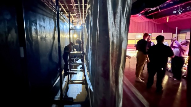 The narrow backstage area of the Bird Cage Theatre at Knott's Berry Farm. (Photo by Brady MacDonald, Orange County Register/SCNG)