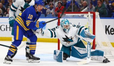 San Jose Sharks, Macklin Celebrini unable to slow down Buffalo Sabres