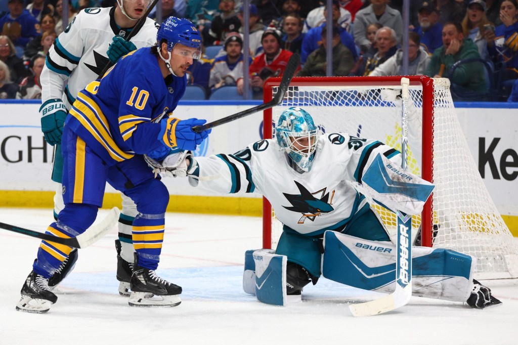San Jose Sharks, Macklin Celebrini unable to slow down Buffalo Sabres