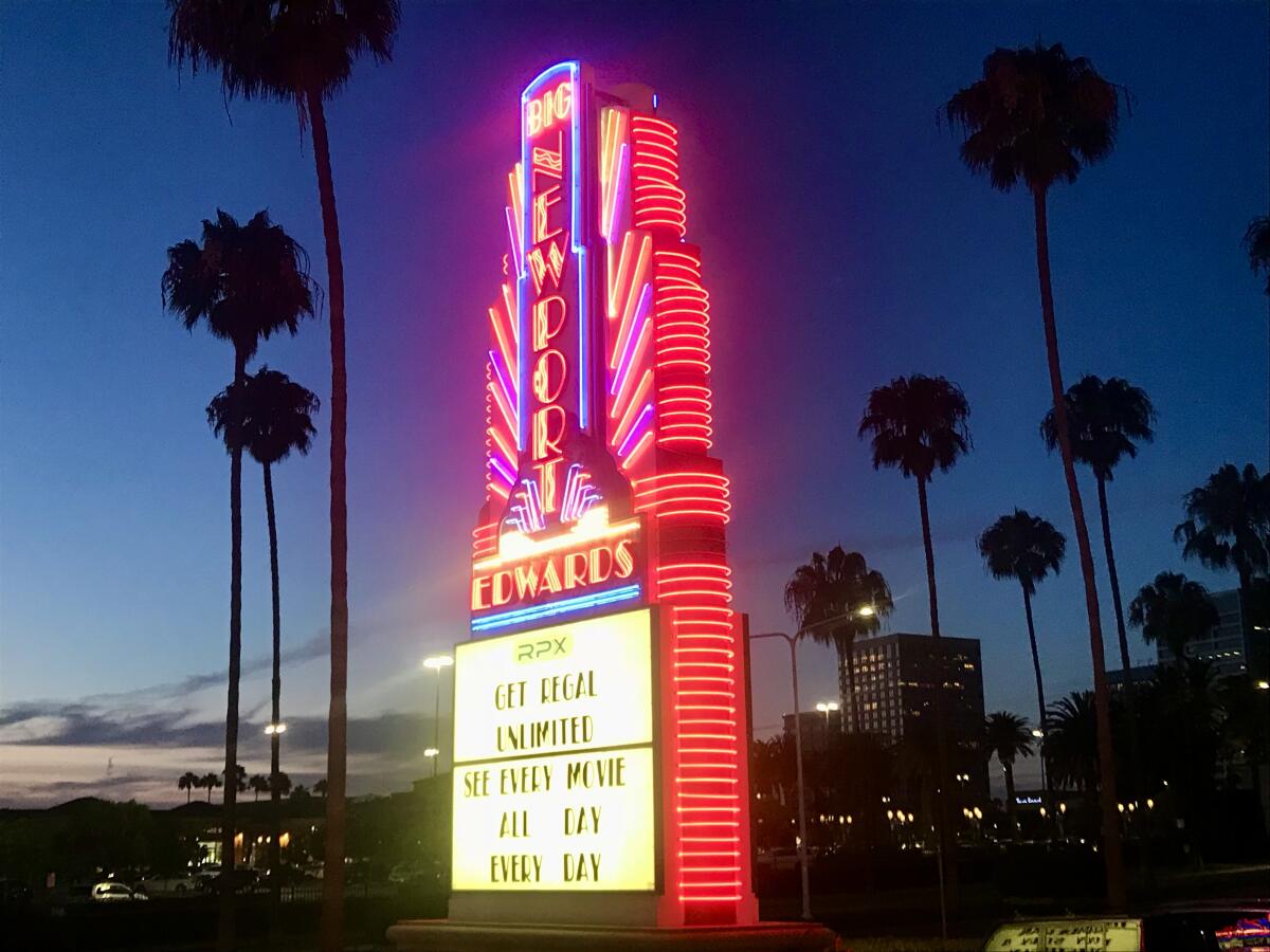 The Big Newport movie theater in Newport Beach.