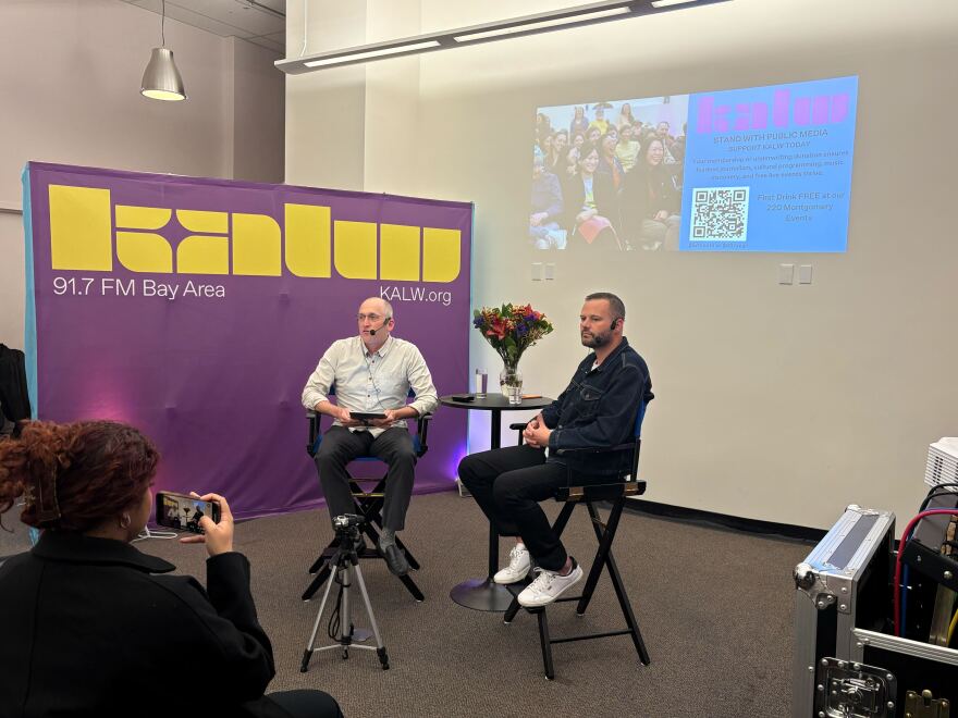 KALW Executive Producer Ben Trefny and Assemblymember Matt Haney address a live audience at KALW's Studio Events Space on March 3, 2026.