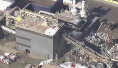 Fire burns at Radius Recyling in Oakland, metals plant with history of fires