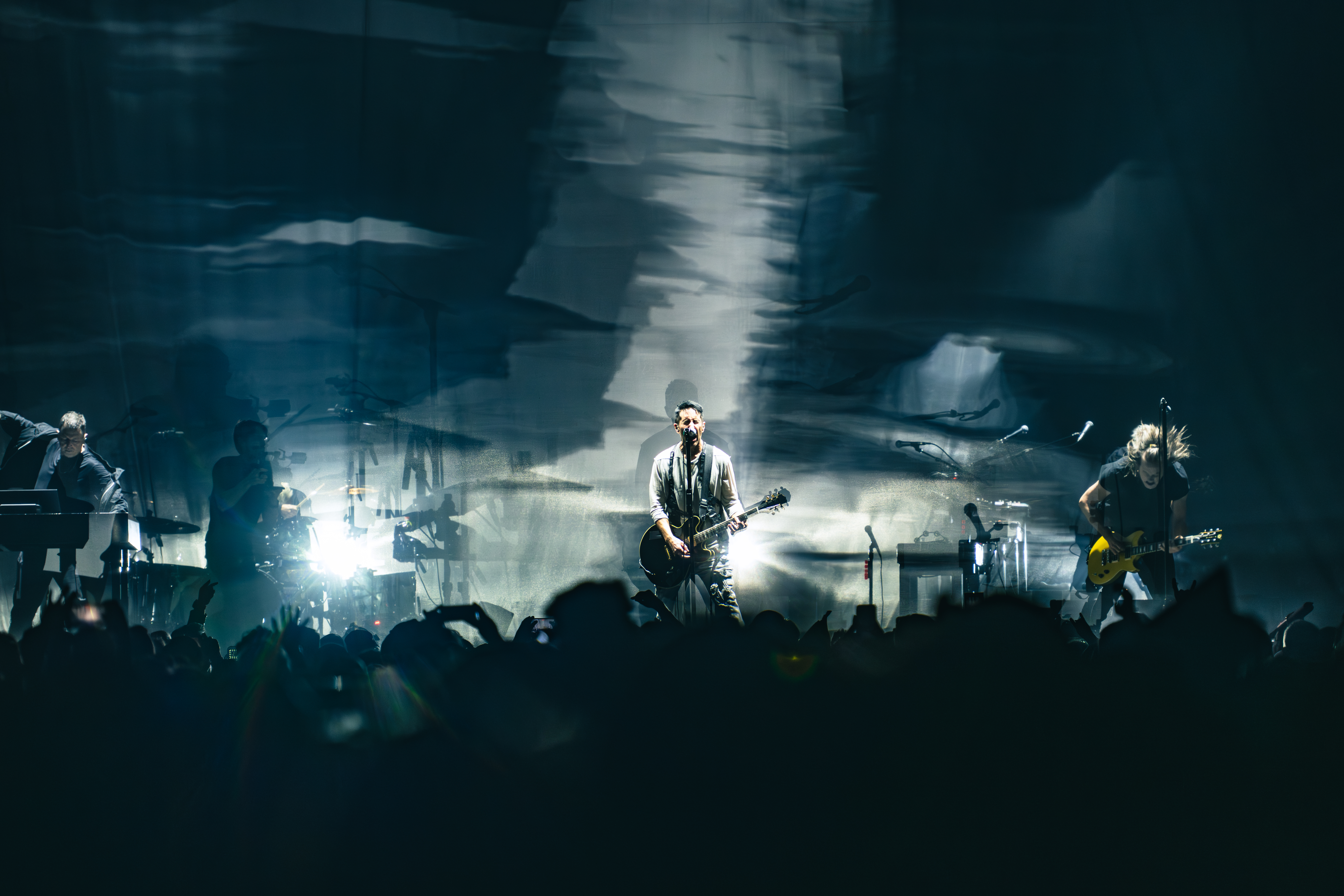 Nine Inch Nails performs on the Peel It Back Tour....