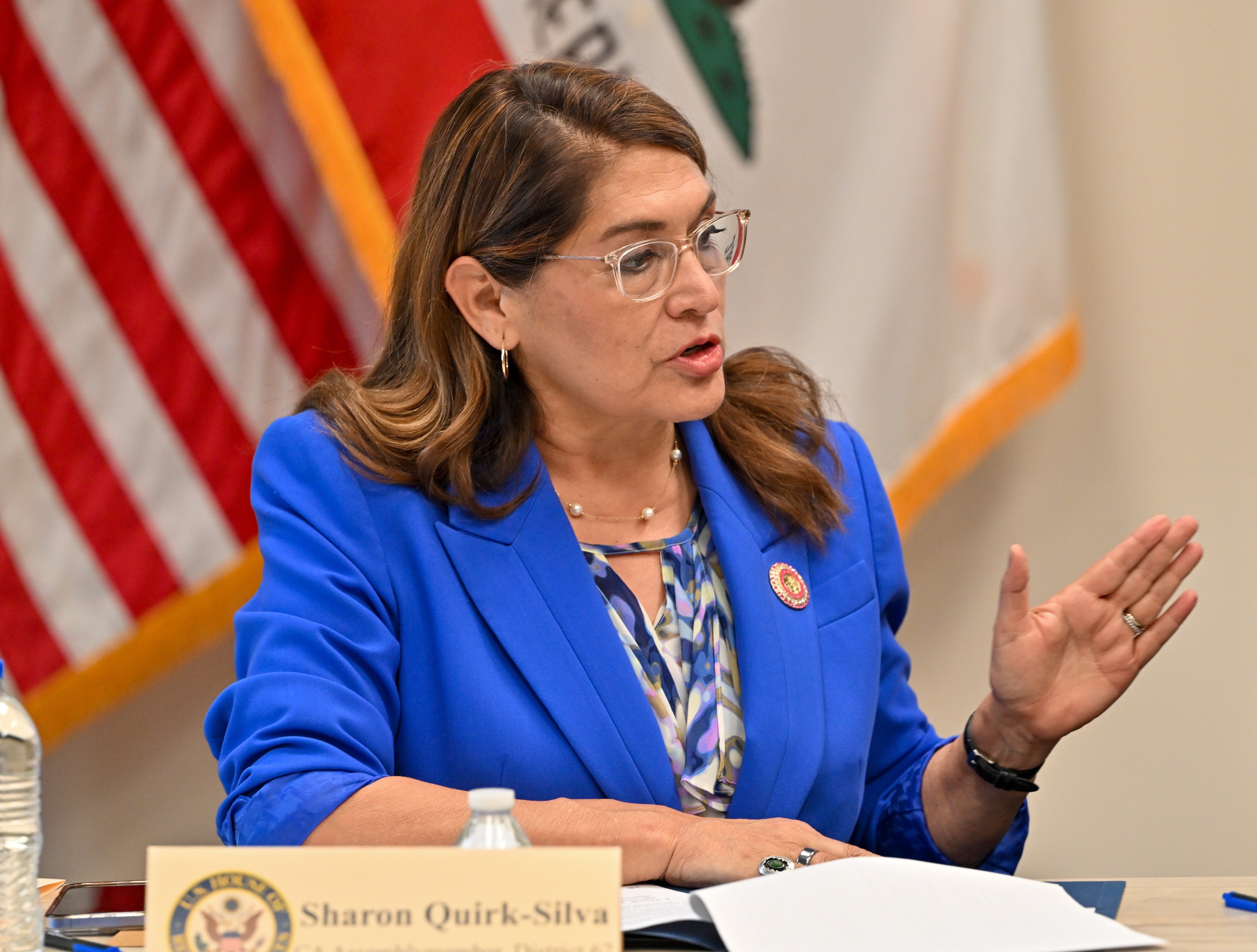 Assemblymember Sharon Quirk-Silva during a roundtable on veteran affairs at...