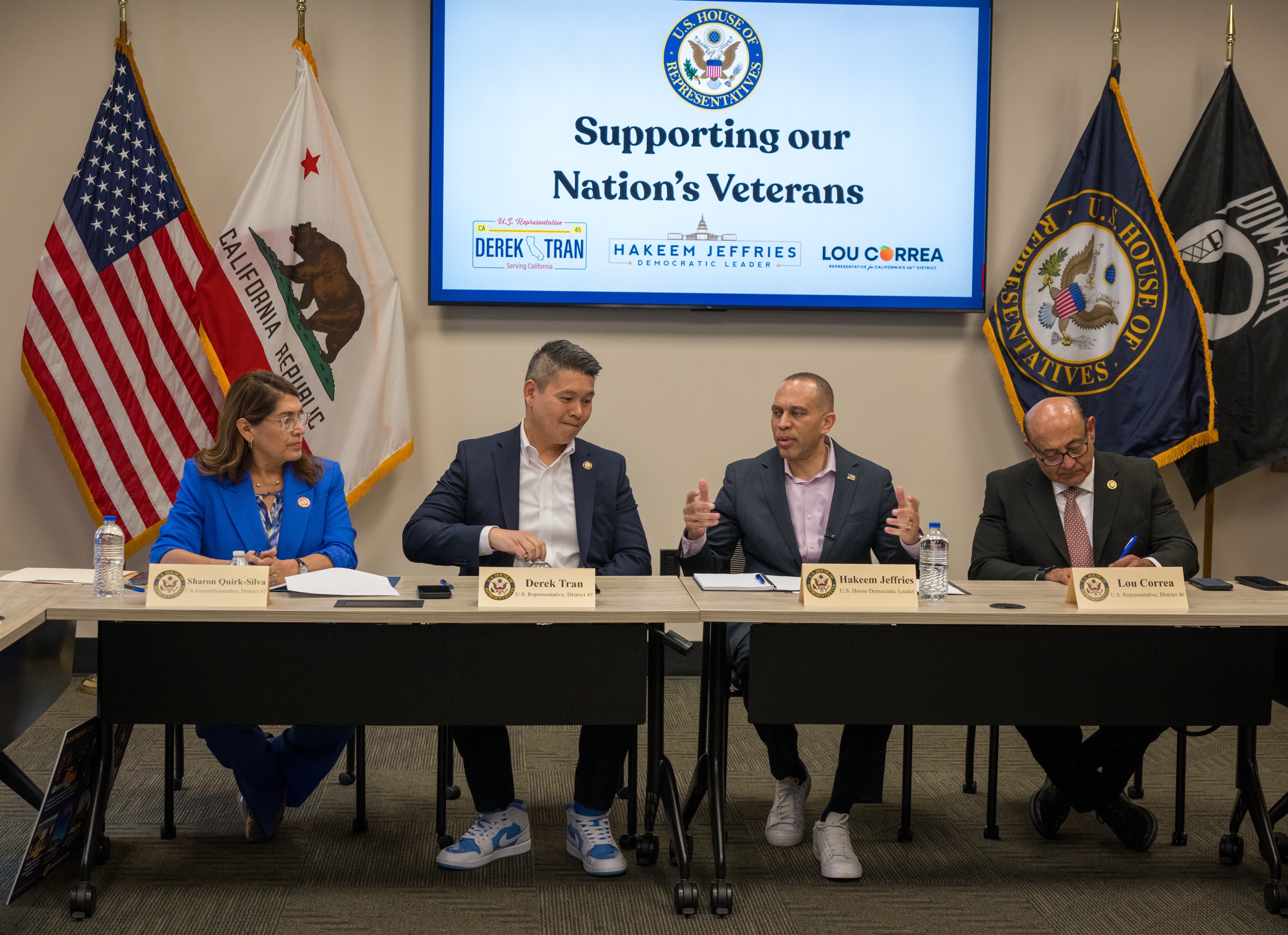 Assemblymember Sharon Quirk-Silva, left, with Derek Tran, D-Orange, House Minority...