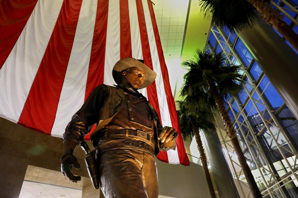 John Wayne memorial statue at  John Wayne Airport 