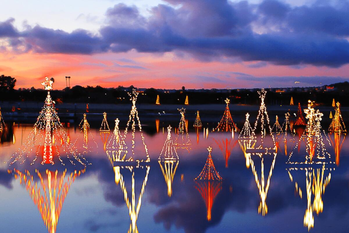 The annual Lighting of the Bay outside Newport Dunes Waterfront Resort in Newport Beach.