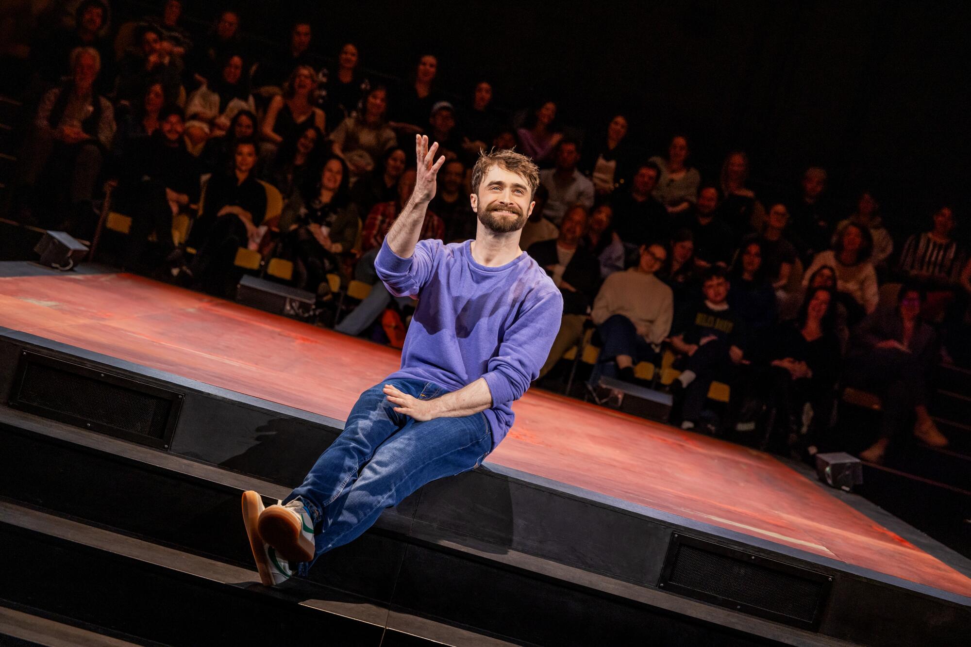 Daniel Radcliffe in the Broadway production of "Every Brilliant Thing."