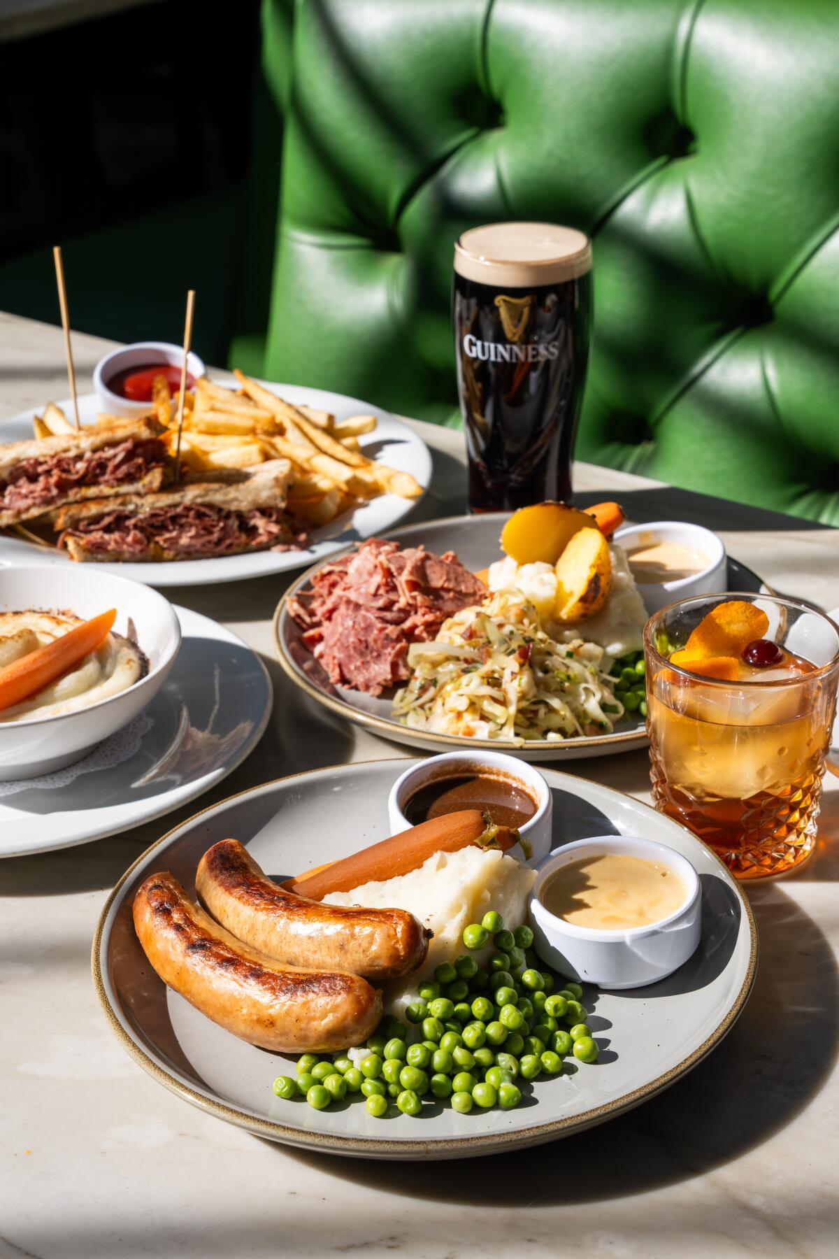 Enjoy bangers & mash, corned beef hash and corned beef sandwich at Muldoon’s Irish Pub.