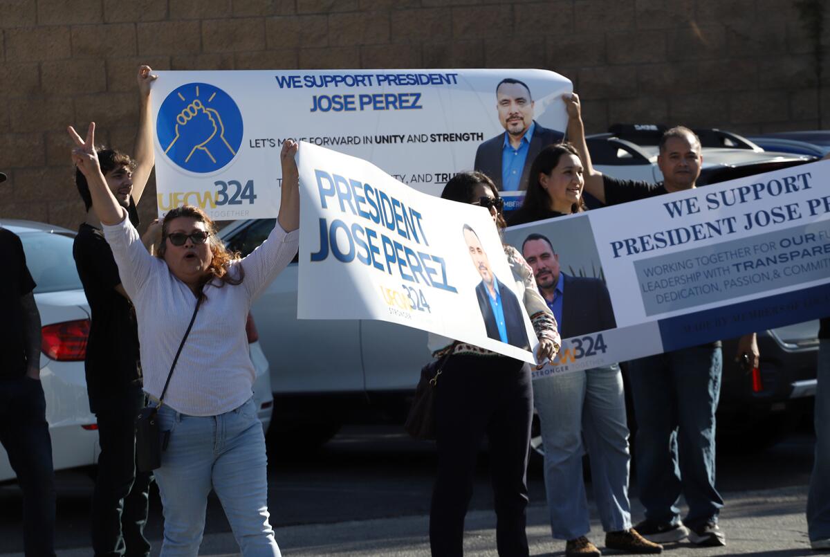 President Jose Perez's supporters organized a smaller demonstration