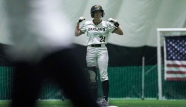 Softball Stays Unbeaten at Home Behind Big Home Runs From Turmell and Kopp