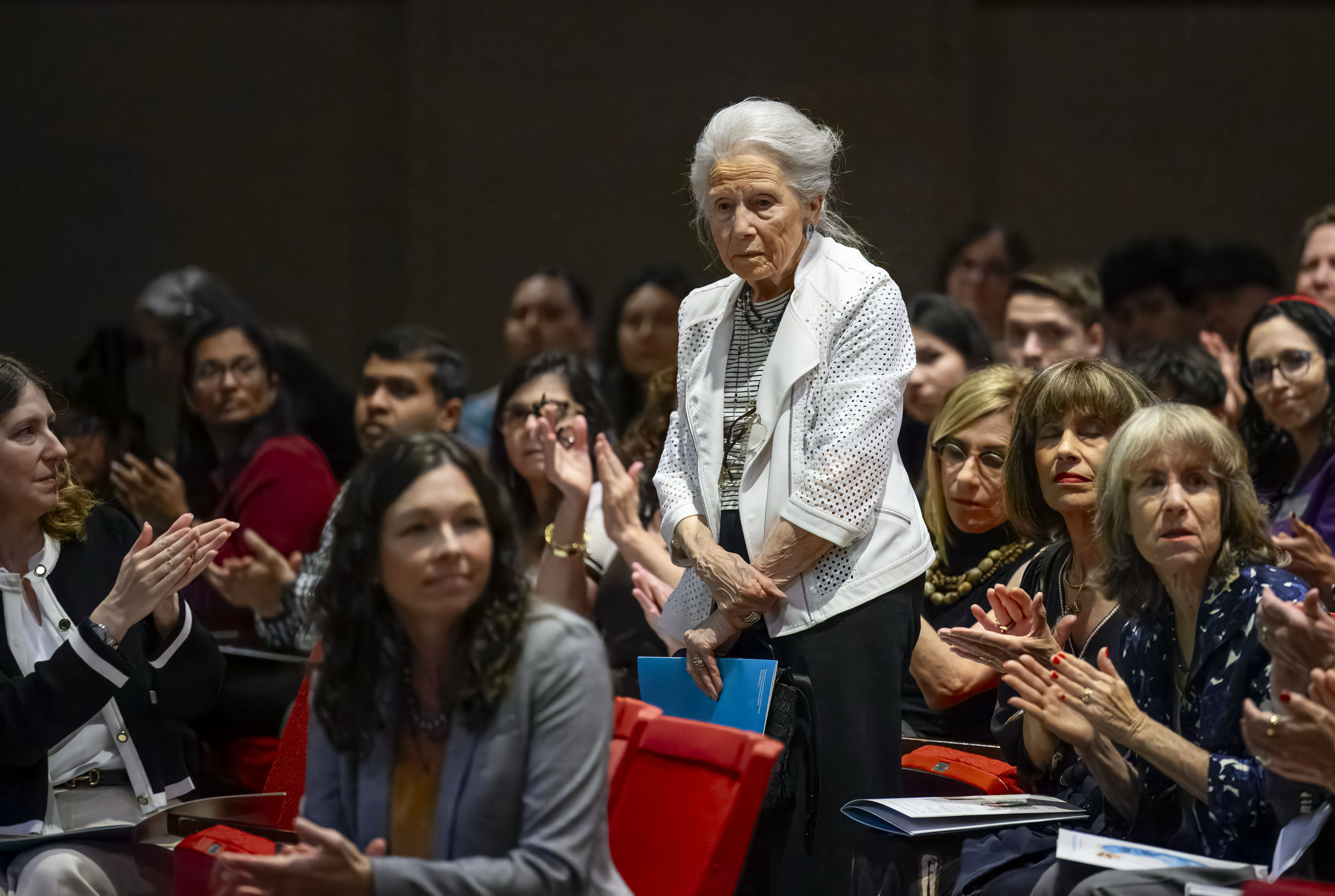 Holocaust survivors attending the Sala and Aron Samueli Holocaust Art...