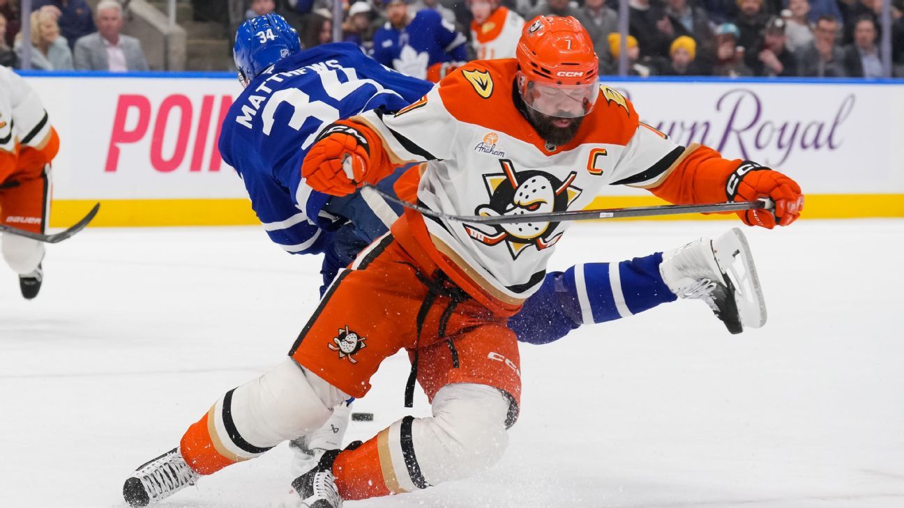 Ducks' Radko Gudas slapped with 5-game ban for kneeing Auston Matthews