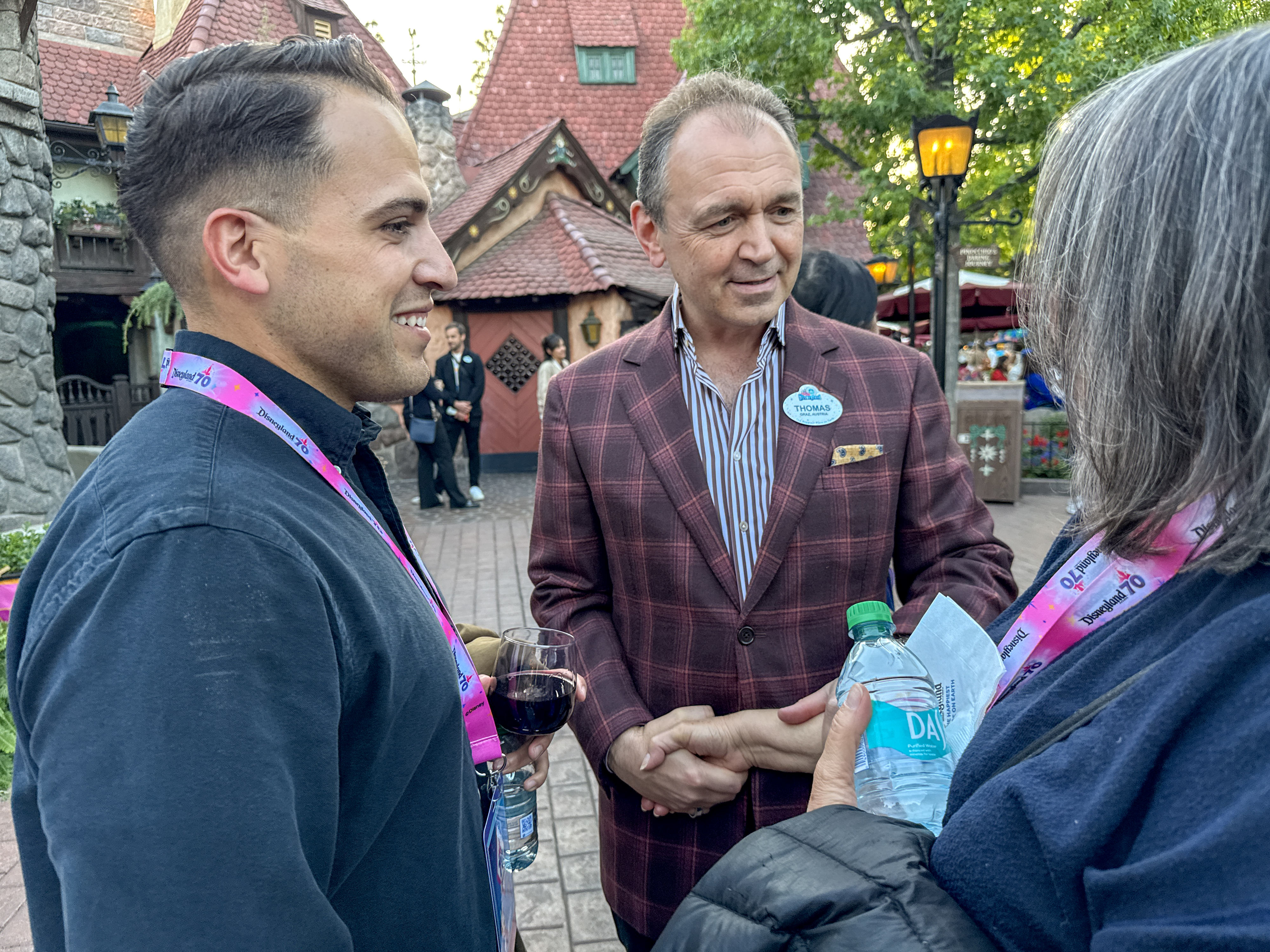 Disneyland Resort President Thomas Mazloum chats with visitors during a...