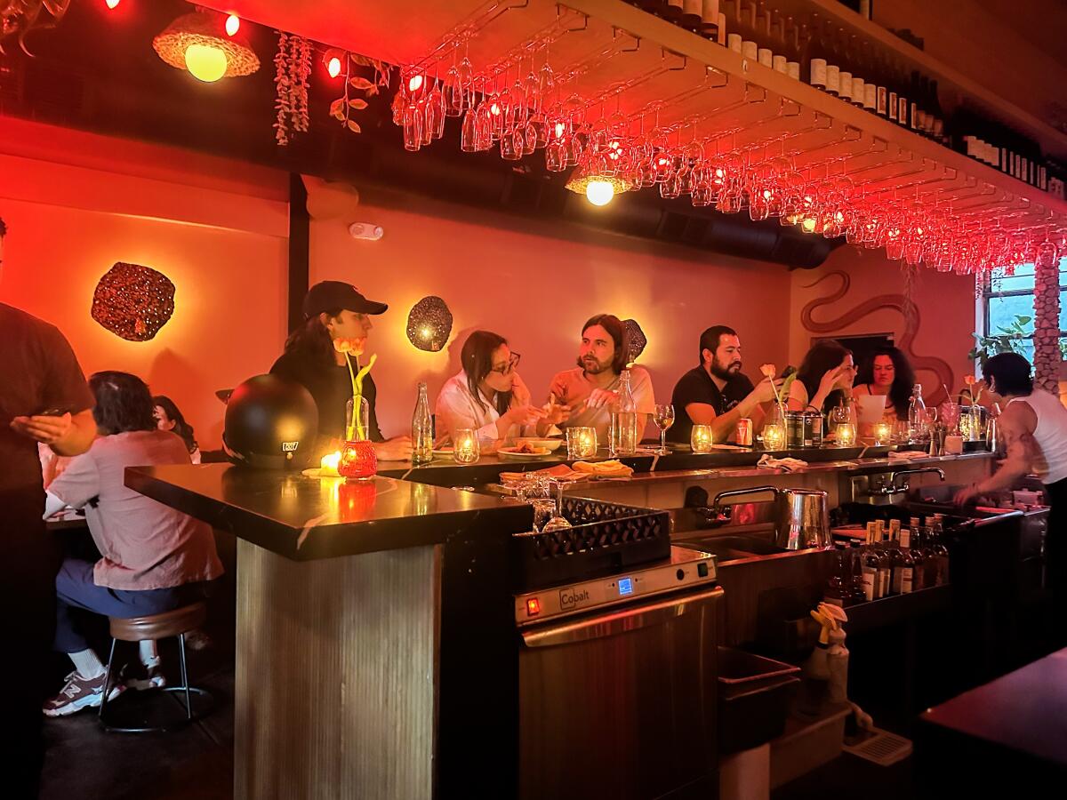 The scene inside Justine's Wine Bar during the Bruce pop-up on March 12.