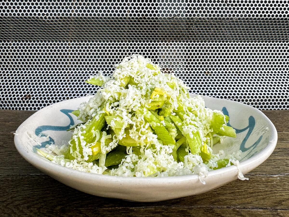 Celery heart and cheddar salad from the Bruce pop-up.